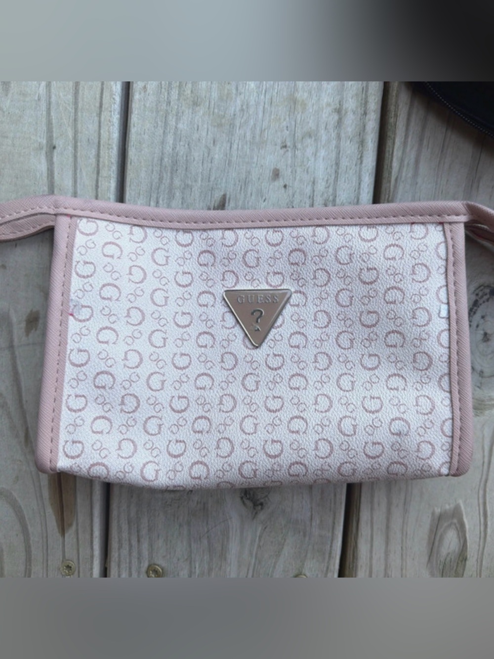 GUESS Pink Monogram Wristlet Clutch